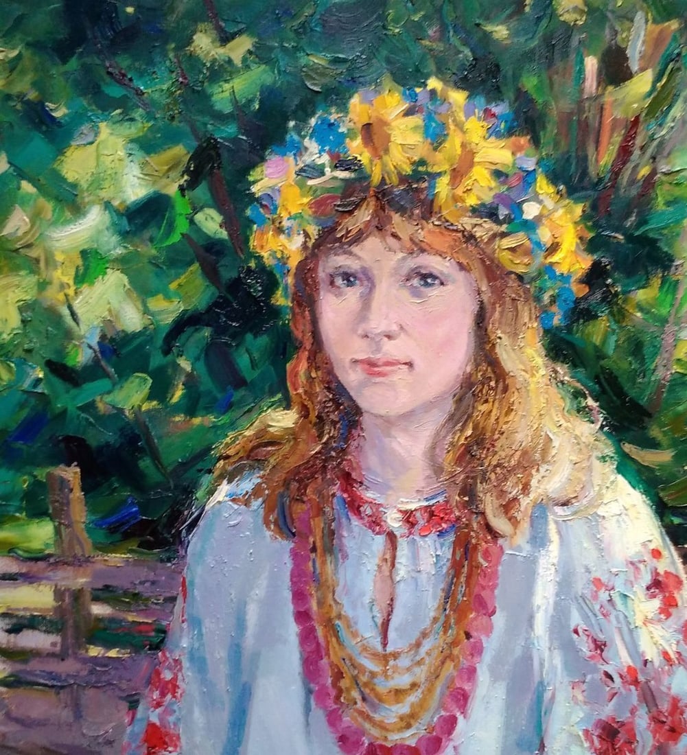 Oil painting Girl in the garden Alexander Nikolaevich Cherednichenko - 4
