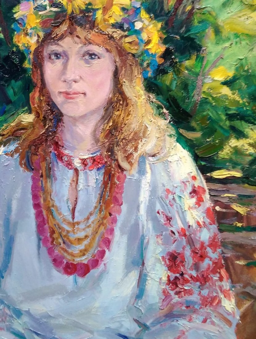 Oil painting Girl in the garden Alexander Nikolaevich Cherednichenko - 5