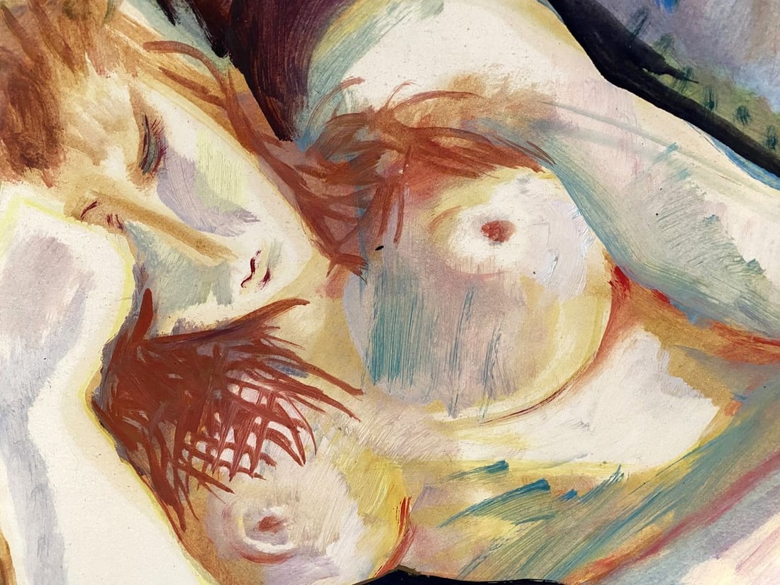 Oil painting Figure girl on the bed Stanislav Ivanovich Sychov - 5