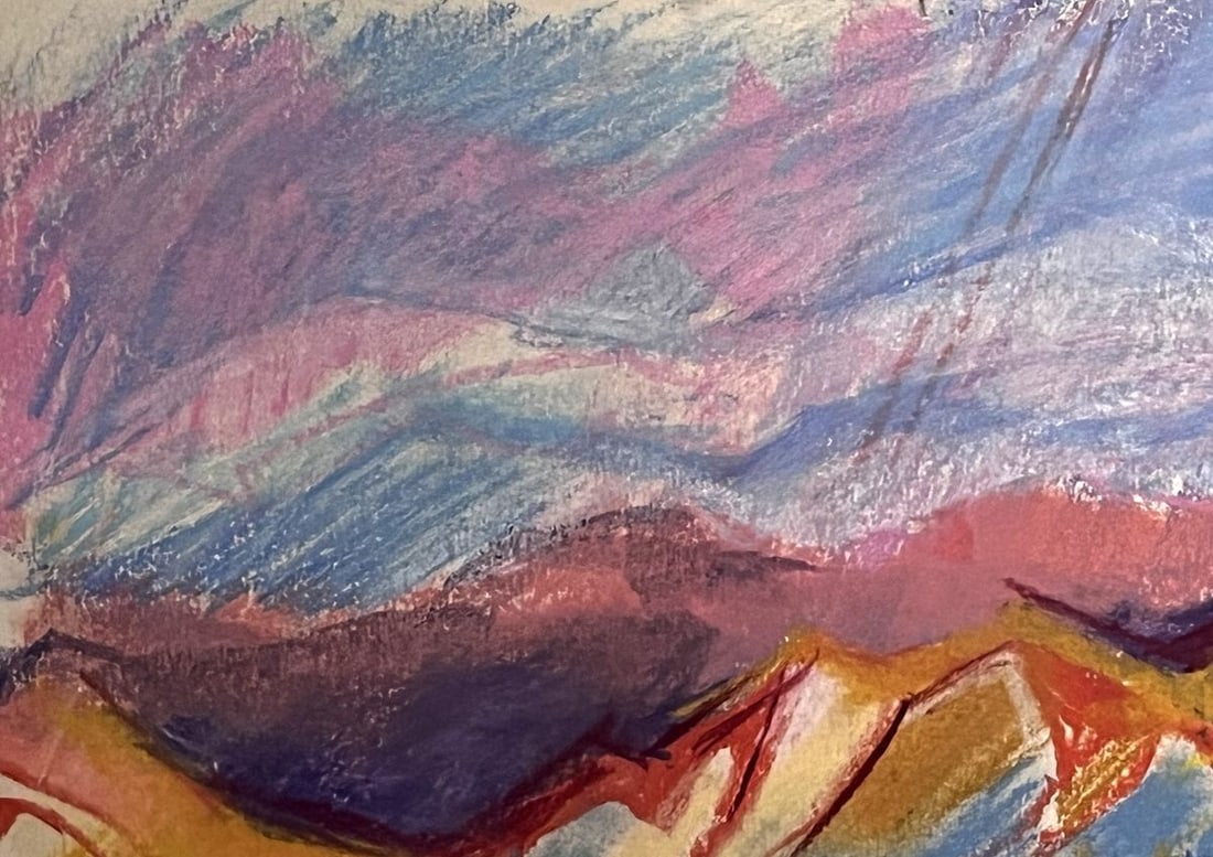 Mixed painting Girl in the mountains Stanislav Ivanovych Sychev - 2