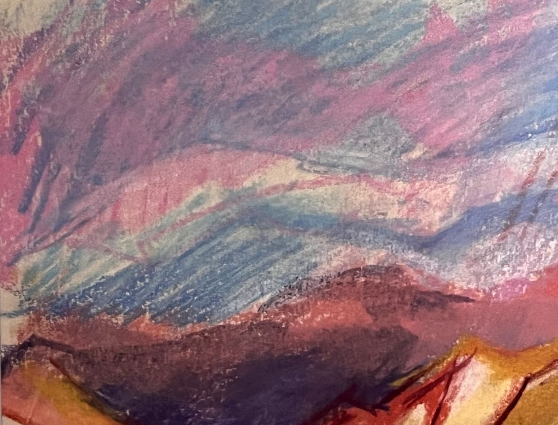 Mixed painting Girl in the mountains Stanislav Ivanovych Sychev - 3