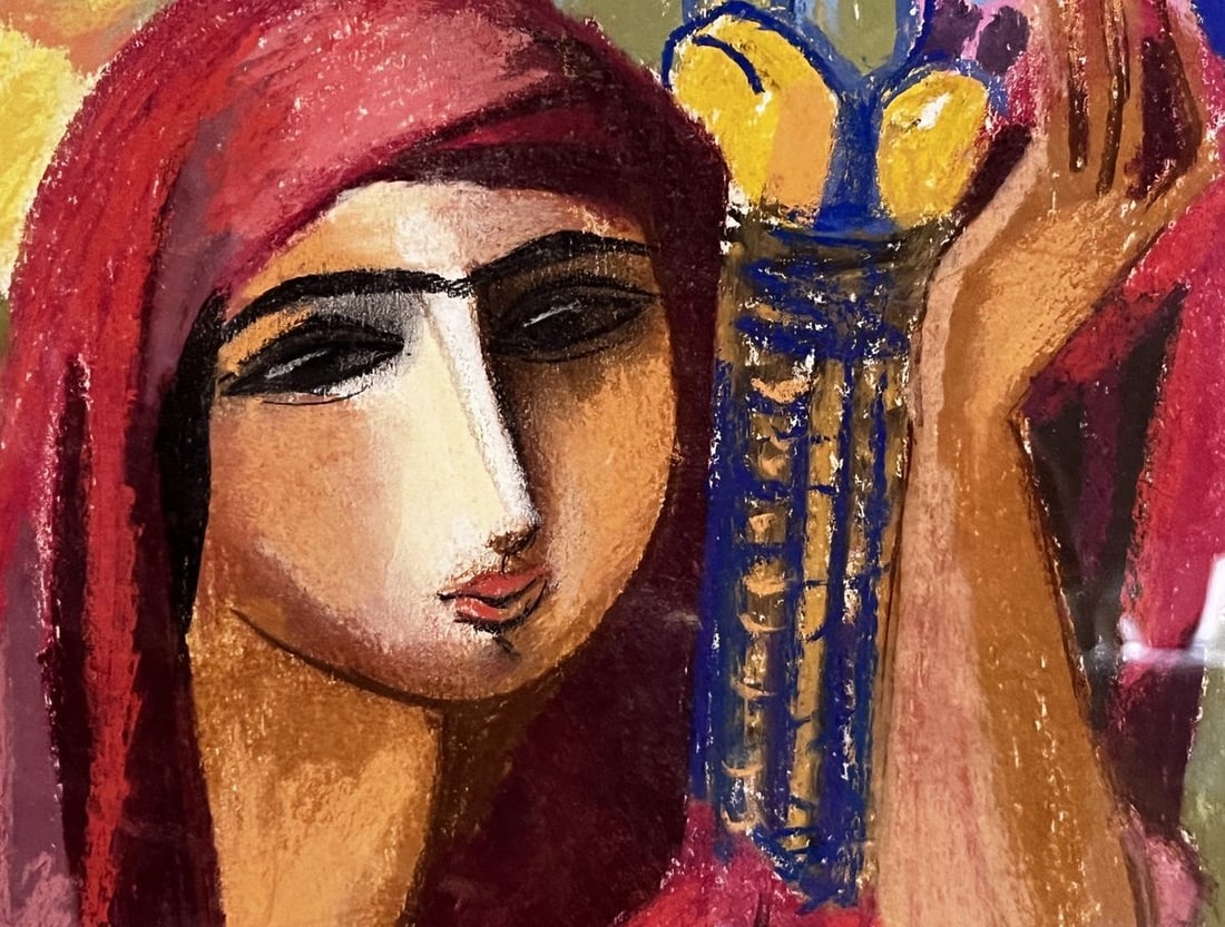 Mixed painting Girl in the mountains Stanislav Ivanovych Sychev - 6