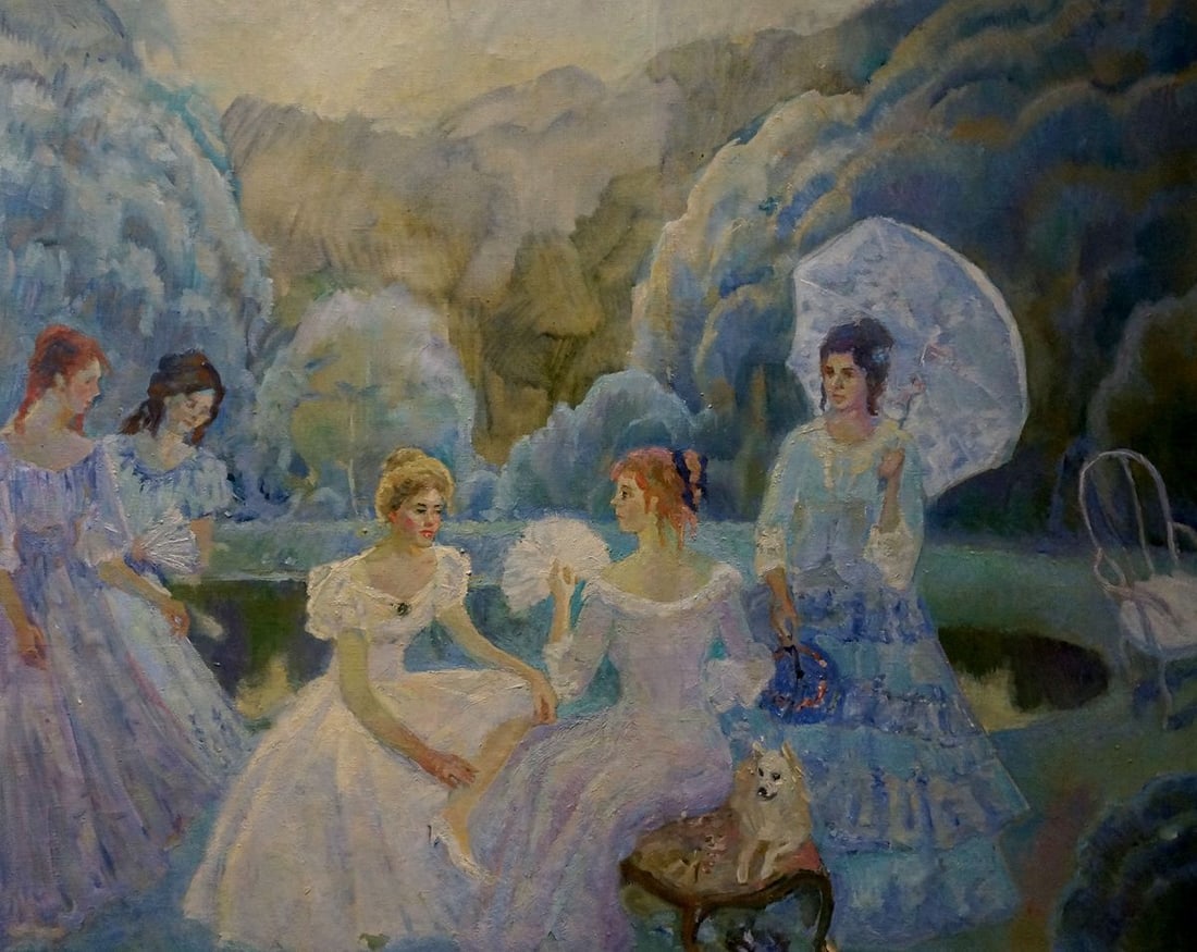 Oil painting Girls by the pond Tytarenko Odarka Anatoliivna (1 of 8)