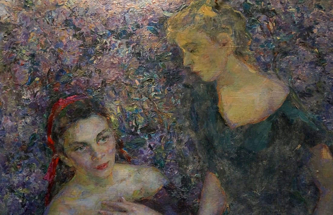 Oil painting Girls near the lilac Titarenko Maria Anatolyevna - 3