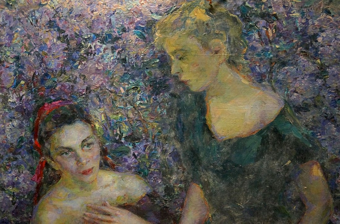 Oil painting Girls near the lilac Titarenko Maria Anatolyevna - 6