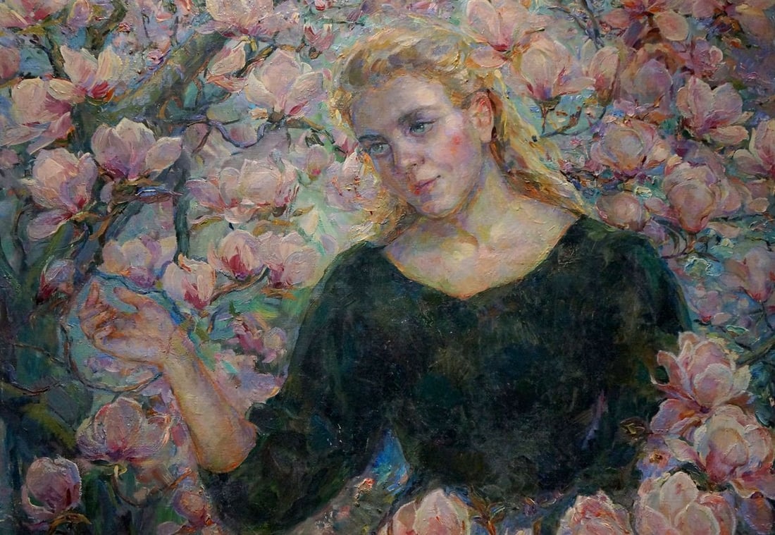Oil painting Girl among flowers Titarenko Maria Anatolyevna - 3