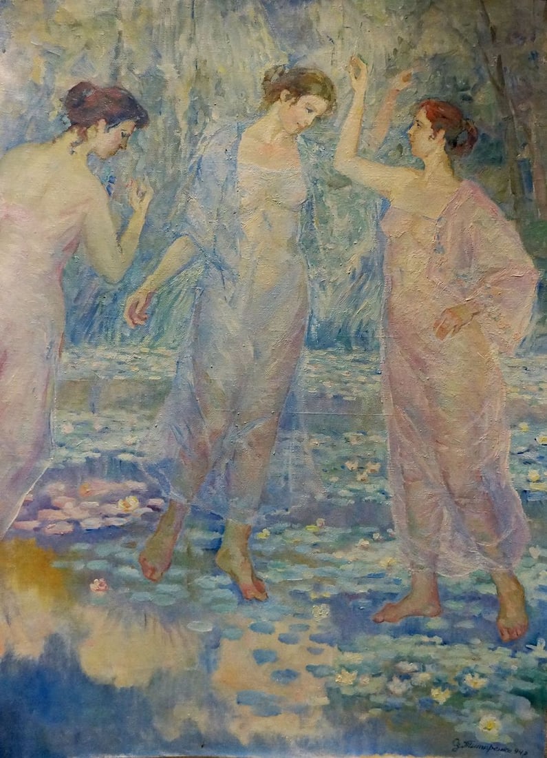 Oil painting Girls by the pond Tytarenko Odarka Anatoliivna (1 of 8)
