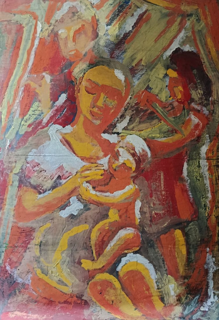 Oil painting A woman with a child Valentyn Sirenko (1 of 10)