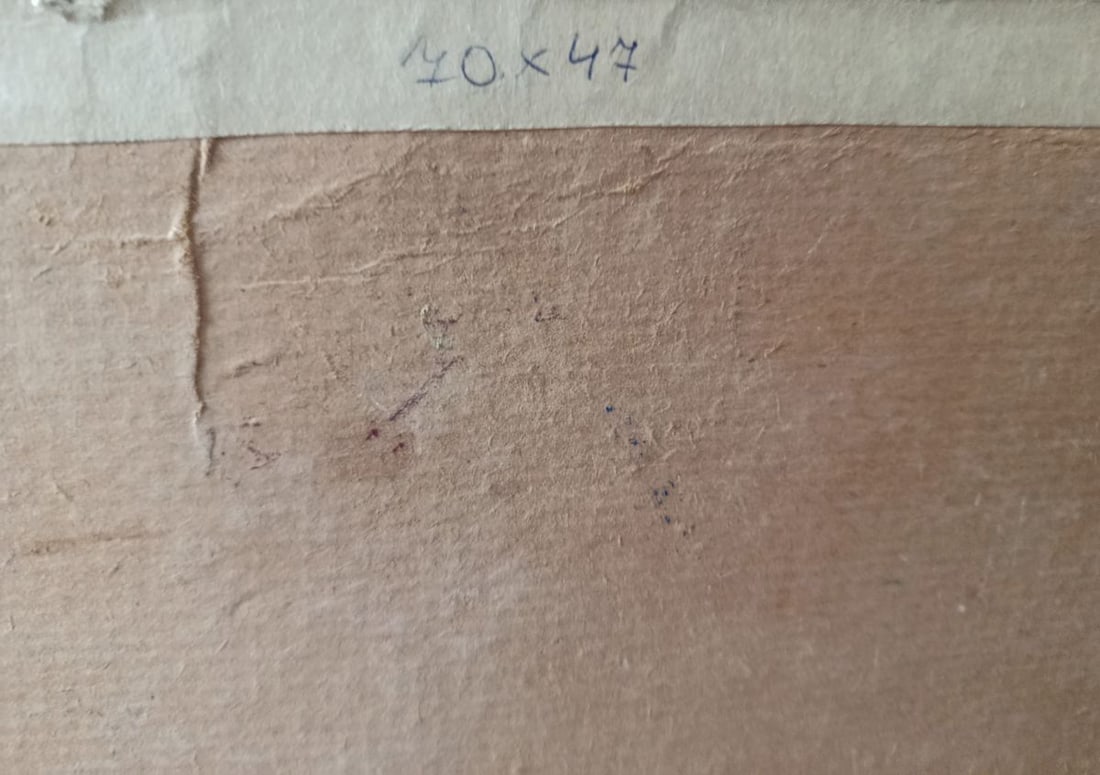 Oil painting Along a summer path in the field Unknown artist - 11