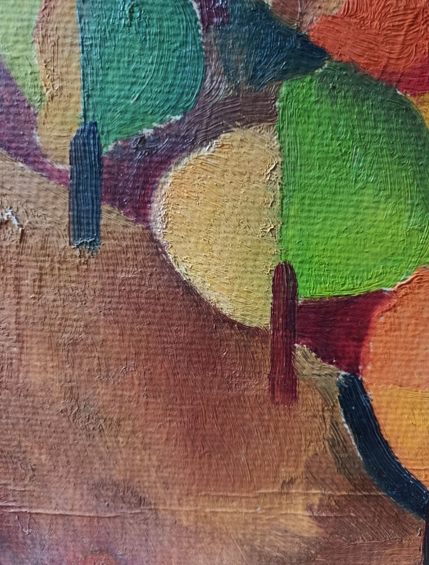 Oil painting Along a summer path in the field Unknown artist - 9