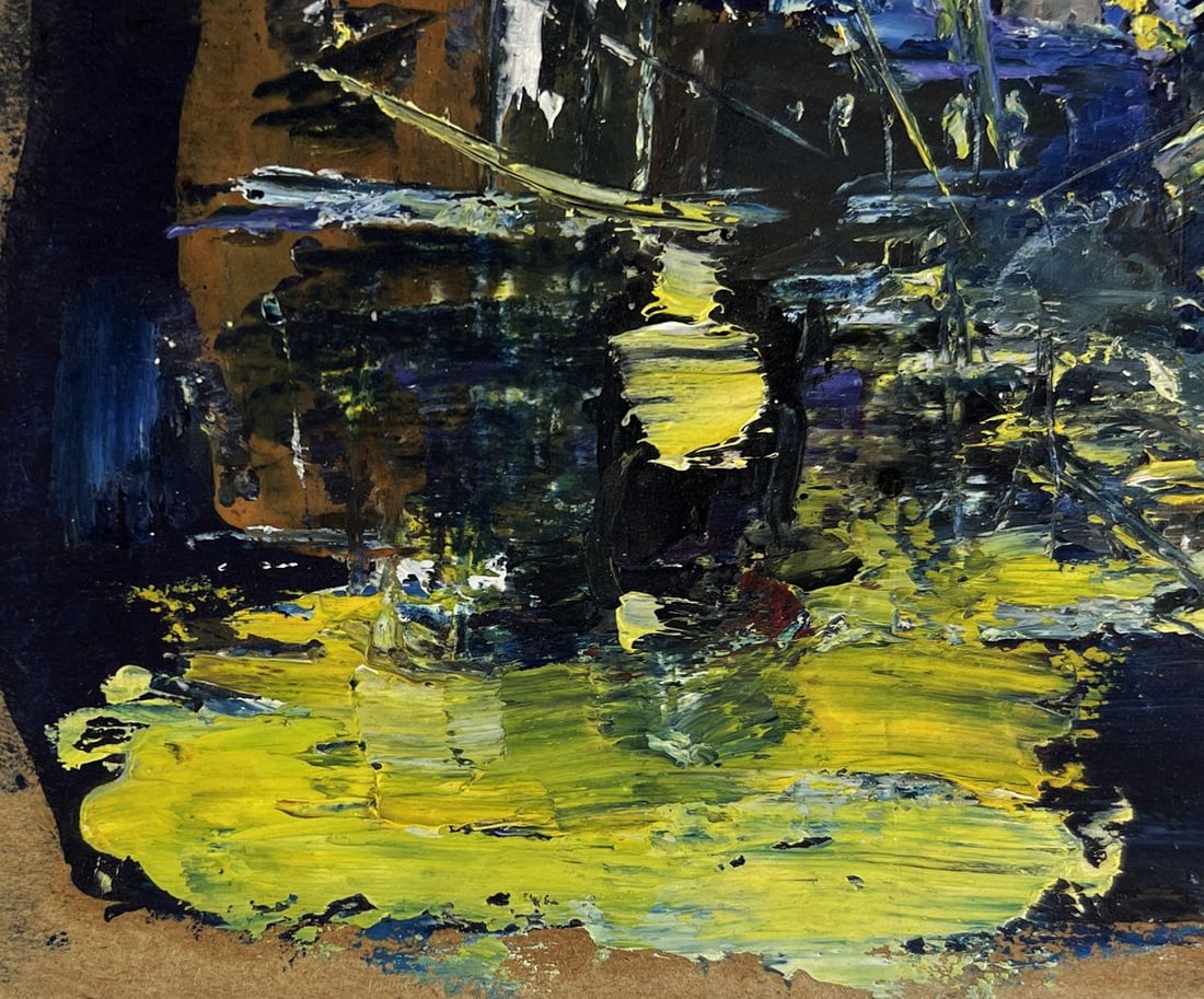 Oil painting Reflection of the city at night Unknown artist - 4