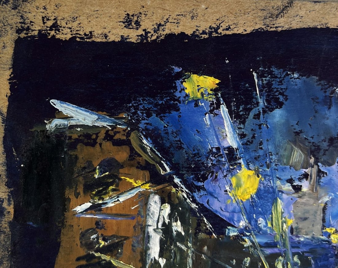 Oil painting Reflection of the city at night Unknown artist - 5