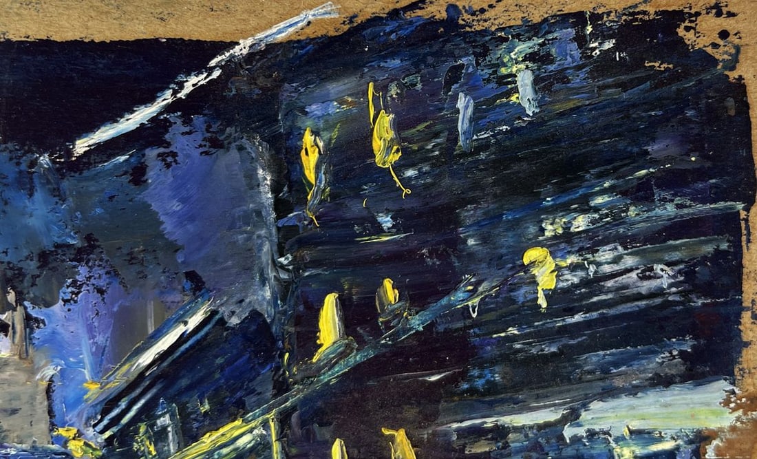 Oil painting Reflection of the city at night Unknown artist - 6