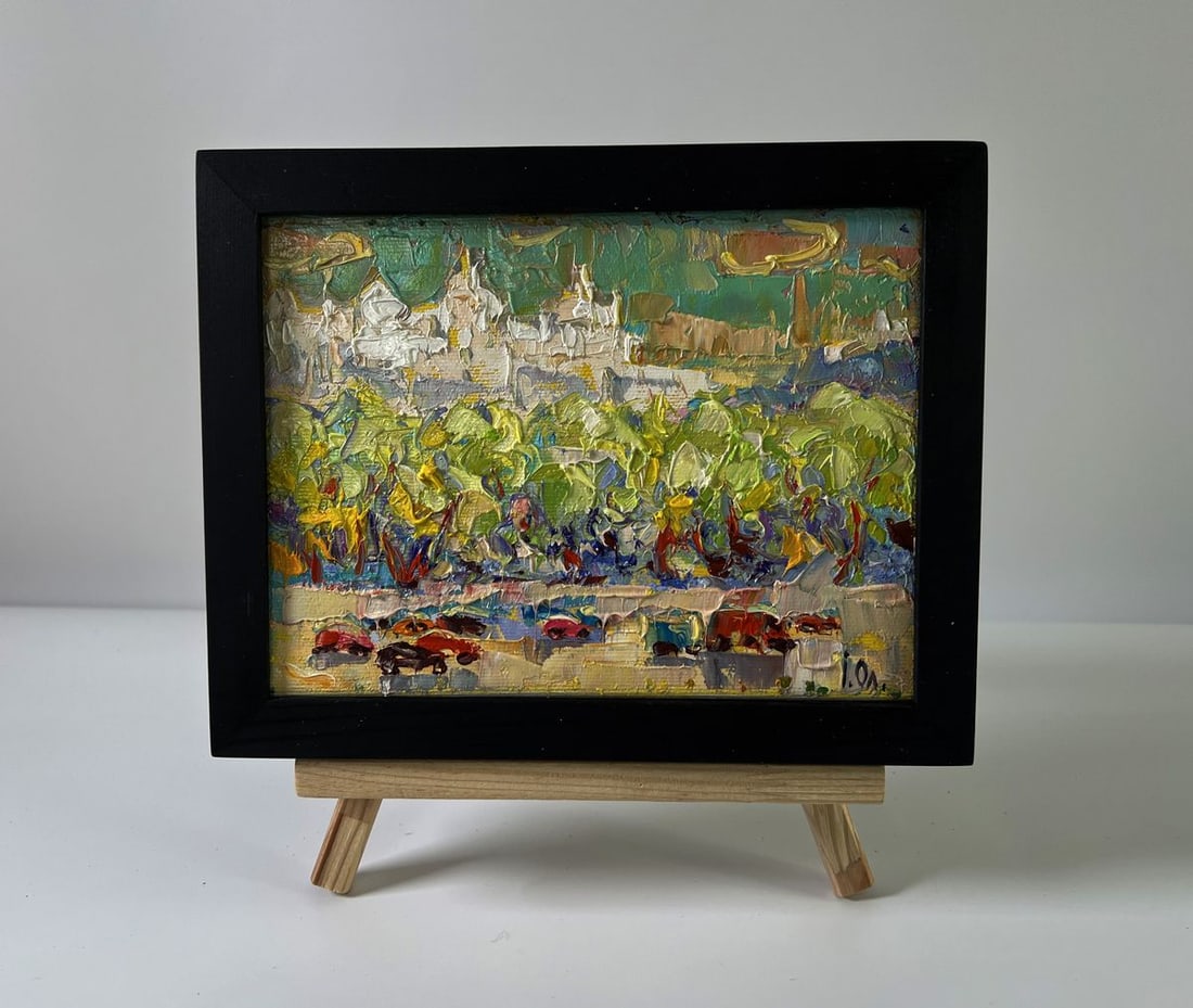 Oil painting Road outside the city Oleksiy Ivanyuk: Title: Oil painting Road outside the city Oleksiy Ivanyuk Description: NoAAA5841 The Oil painting Canvas titled "Road outside the city" presents a vivid and energetic portrayal of the threshold betwee