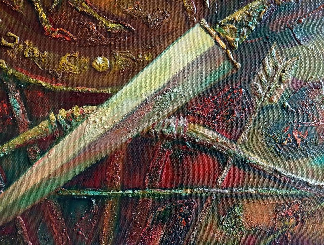 Abstract oil painting Scythian legend Anatoly Tarabanov - 11