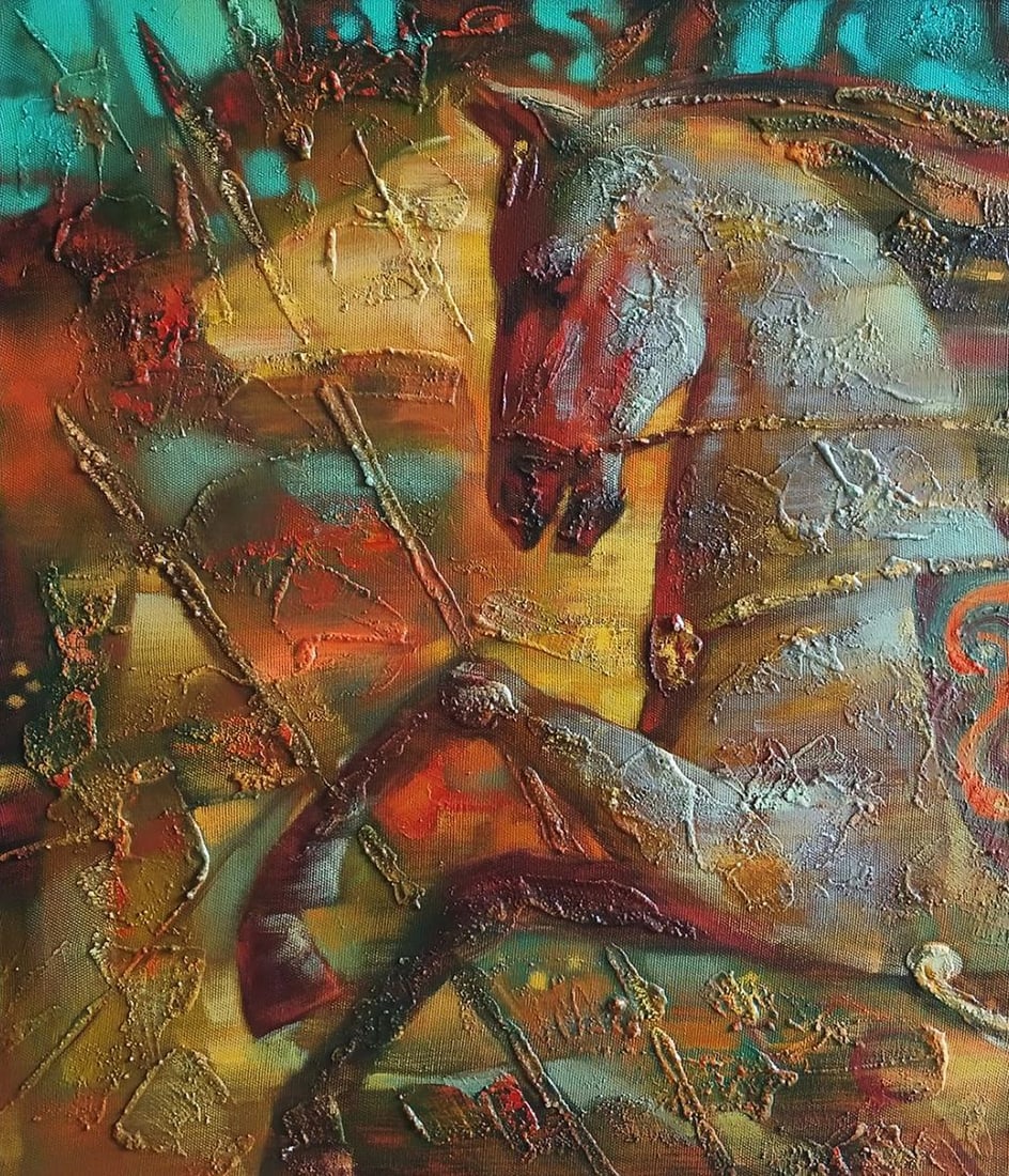 Abstract oil painting Scythian legend Anatoly Tarabanov - 2