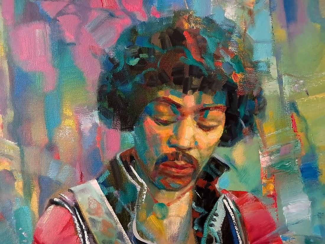 Abstract oil painting Jimi Hendrix Anatoly Tarabanov - 10