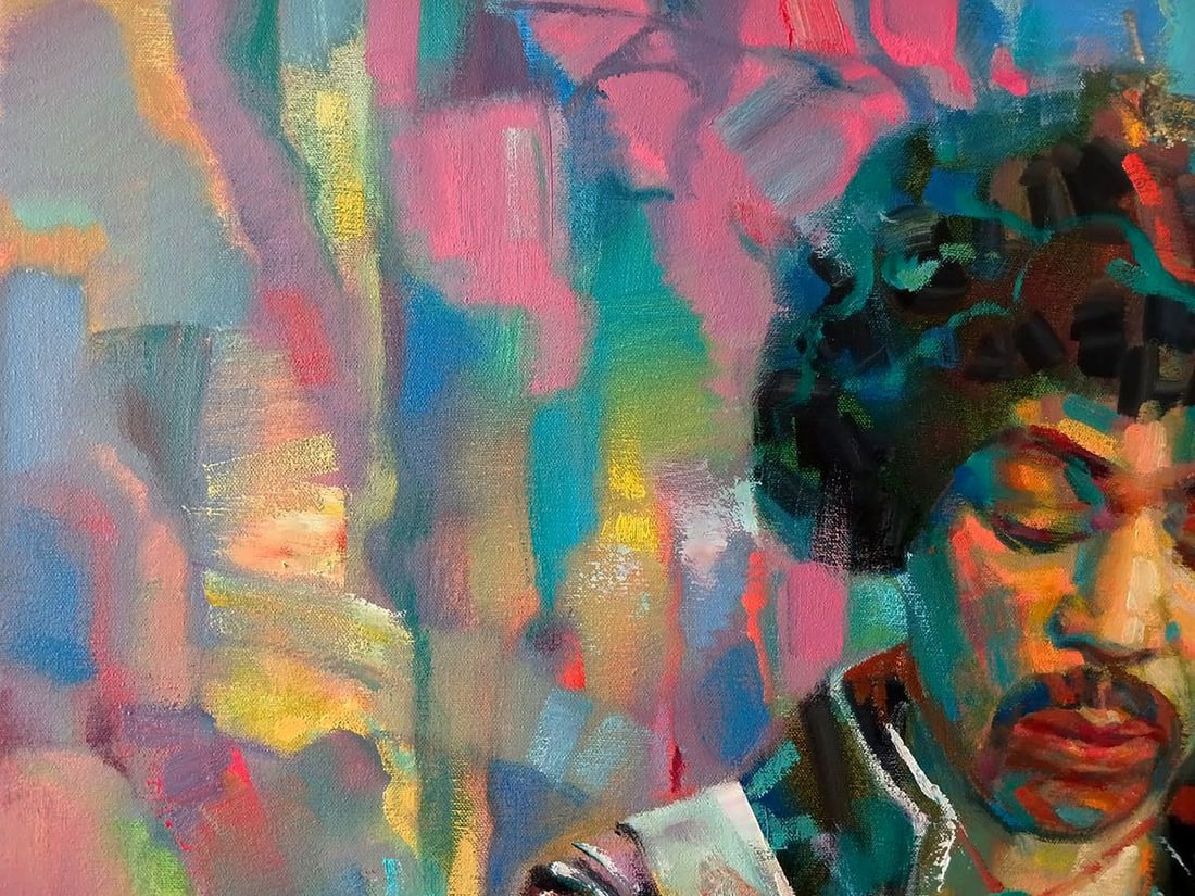 Abstract oil painting Jimi Hendrix Anatoly Tarabanov - 5
