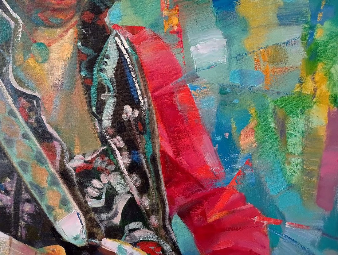Abstract oil painting Jimi Hendrix Anatoly Tarabanov - 7