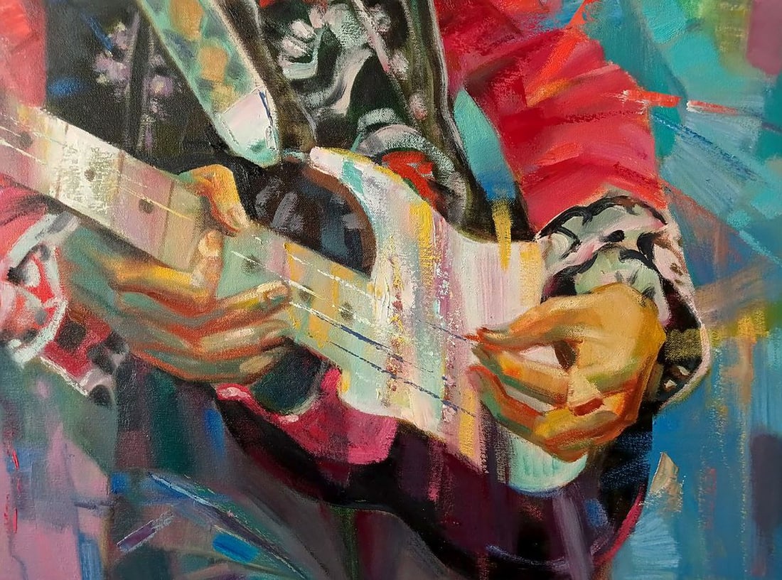 Abstract oil painting Jimi Hendrix Anatoly Tarabanov - 9