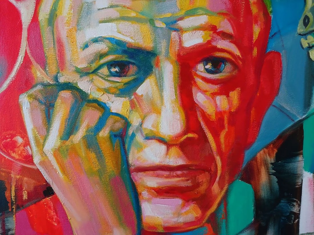 Abstract oil painting Picasso in thought Anatoly Tarabanov - 9