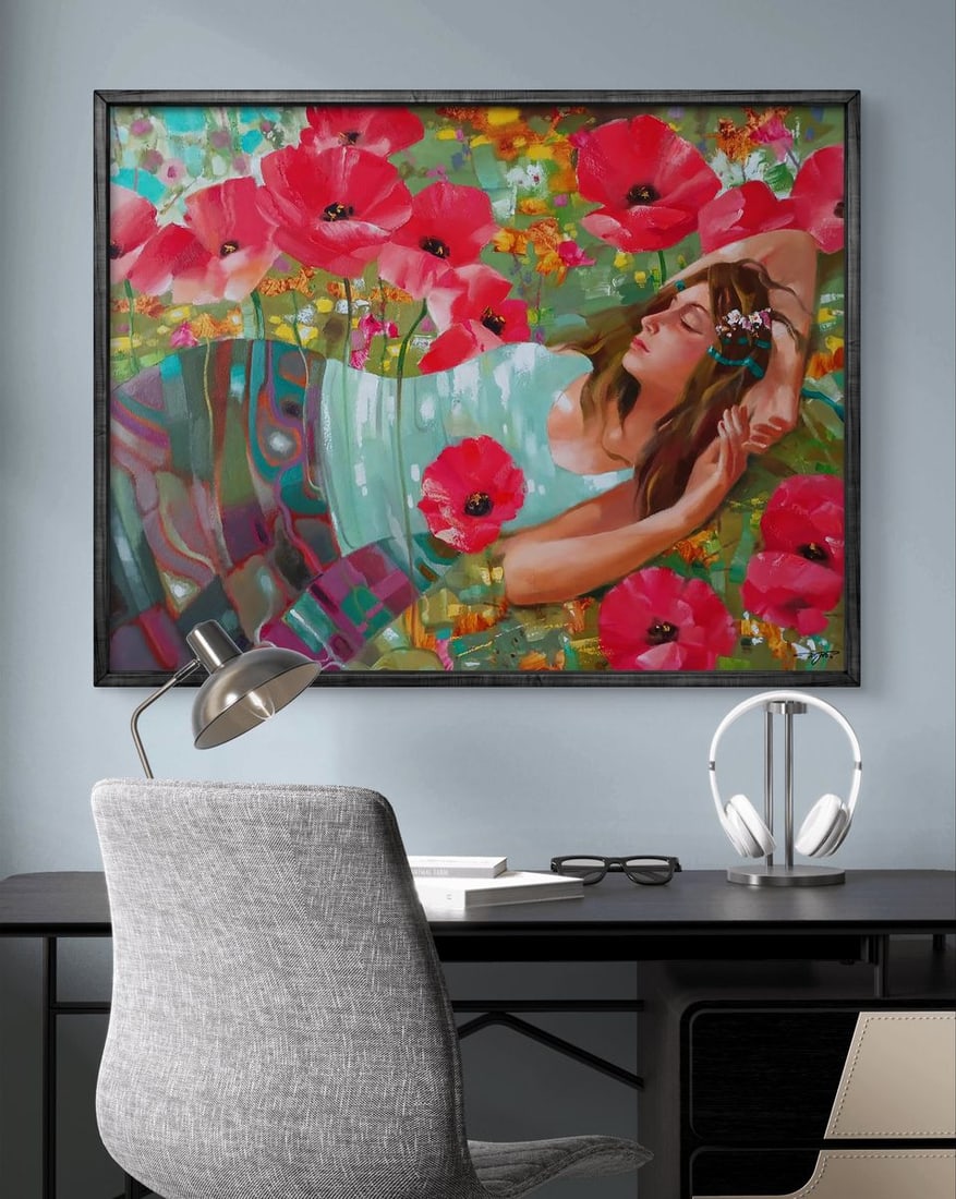 Abstract oil painting Red poppies Anatoly Tarabanov - 2