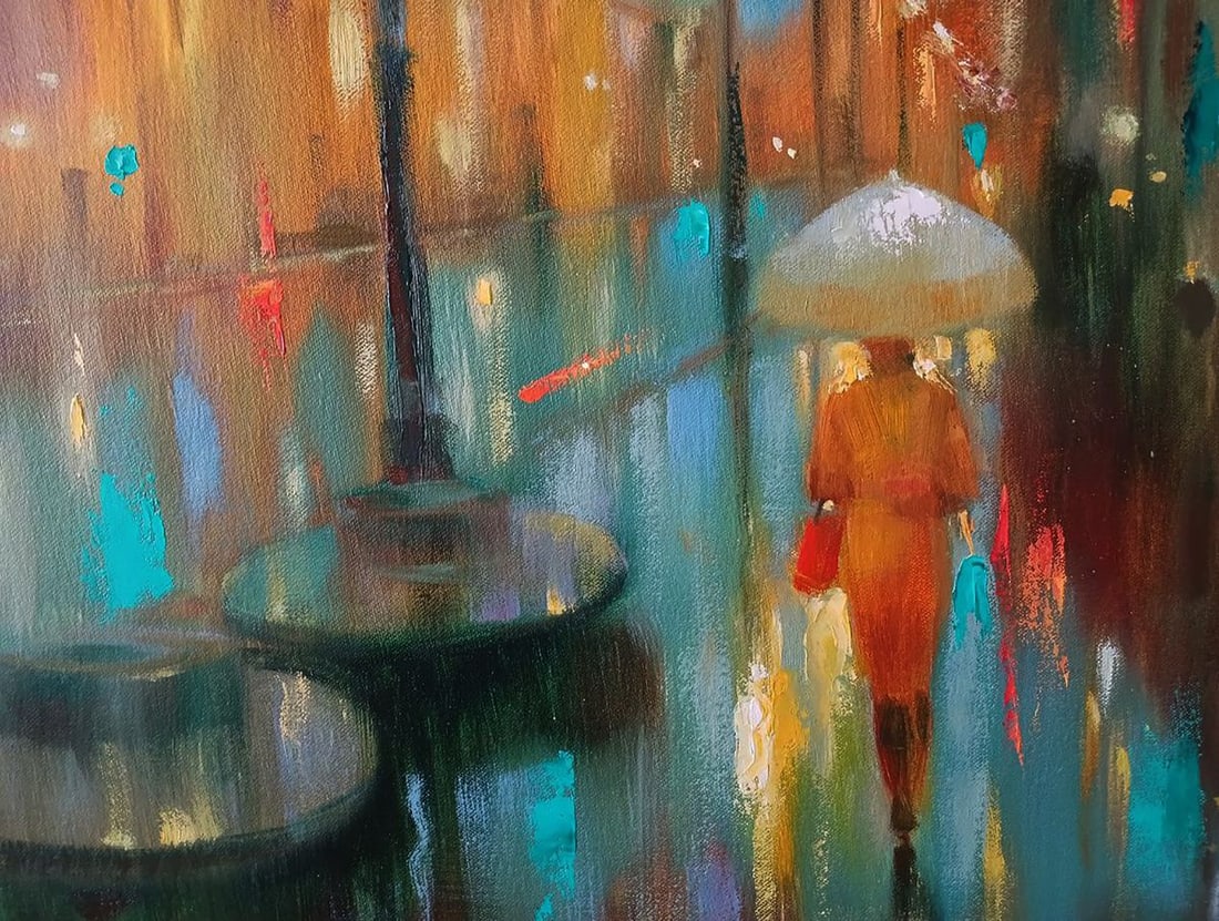 Abstract oil painting Rainy evening Anatoly Tarabanov - 4