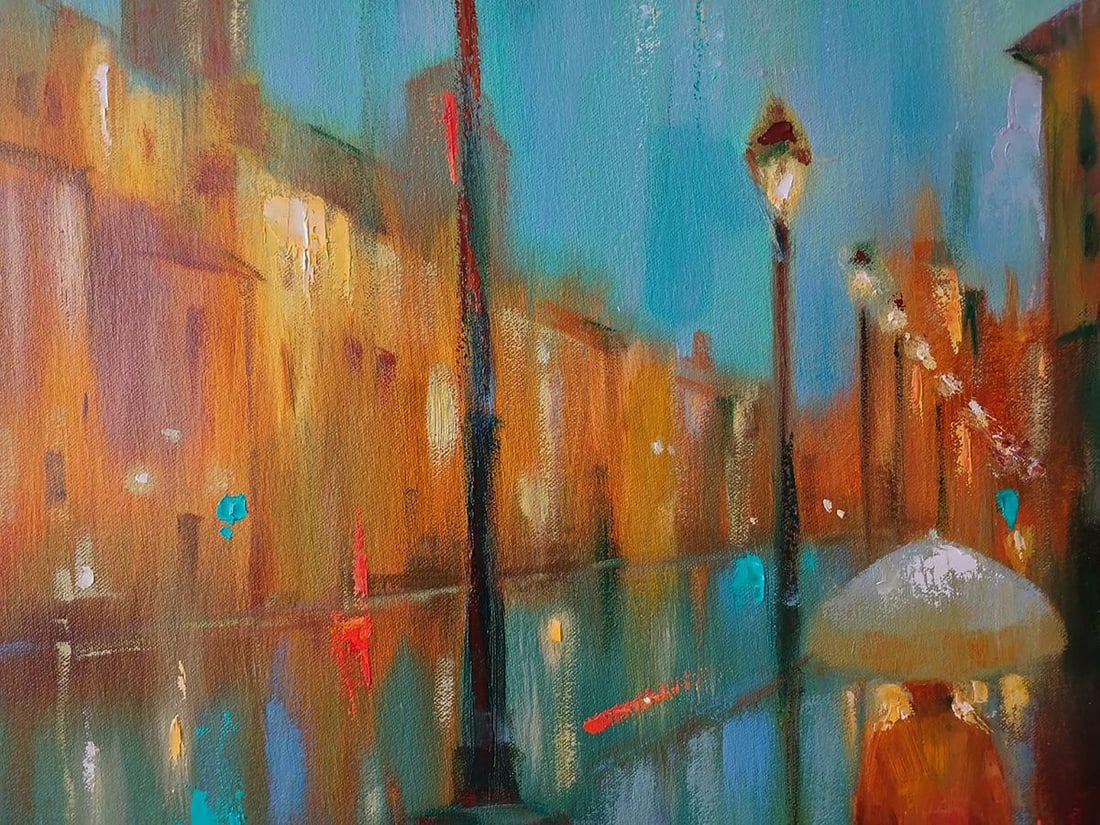 Abstract oil painting Rainy evening Anatoly Tarabanov - 6