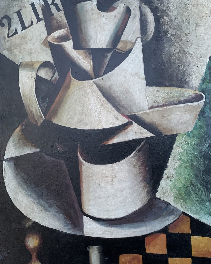 Abstract oil painting Man's thoughts V. Konotopsky: Title: Abstract oil painting Man's thoughts V. Konotopsky Description: No1681 *** ABOUT THIS PAINTING *** * TITLE: "Man's thoughts" - (based on Lyubov Popova) * ARTISTS: V. Konotopsky * SIZE: 49x39 cm