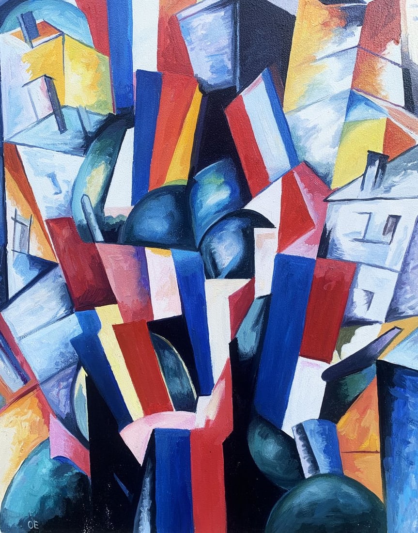 Abstract oil painting Geometry of life Victor Konotopsky (1 of 9)