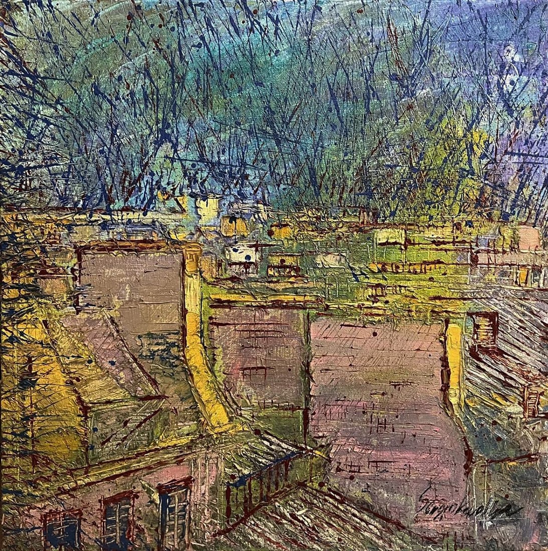 Oil painting Lightening Serhiy Kovalev: Title: Oil painting Lightening Serhiy Kovalev Description: NoGaller 210 *** ABOUT THIS PAINTING *** * TITLE: "Lightening" * ARTISTS: Serhiy Kovalev * SIZE: 80x80 cm/'31.49x31.49 inches' * MEDIUM: oil,