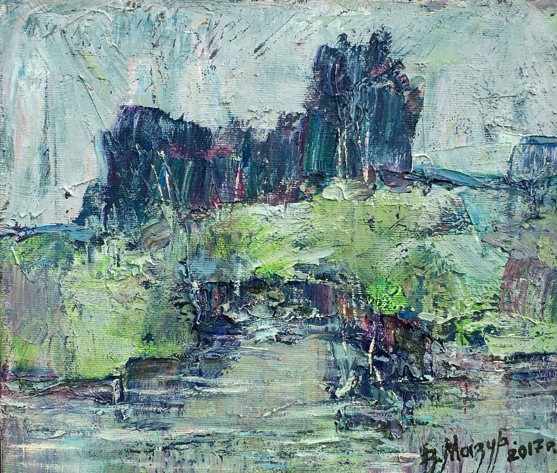 Abstract oil painting Morning silence Mazur Vladimir: Title: Abstract oil painting Morning silence Mazur Vladimir Description: No95AAA *** ABOUT THIS PAINTING *** * TITLE: "Morning silence" * ARTISTS: Mazur Vladimir * SIZE: 24x28 cm/'9.44x11.02 inches' *