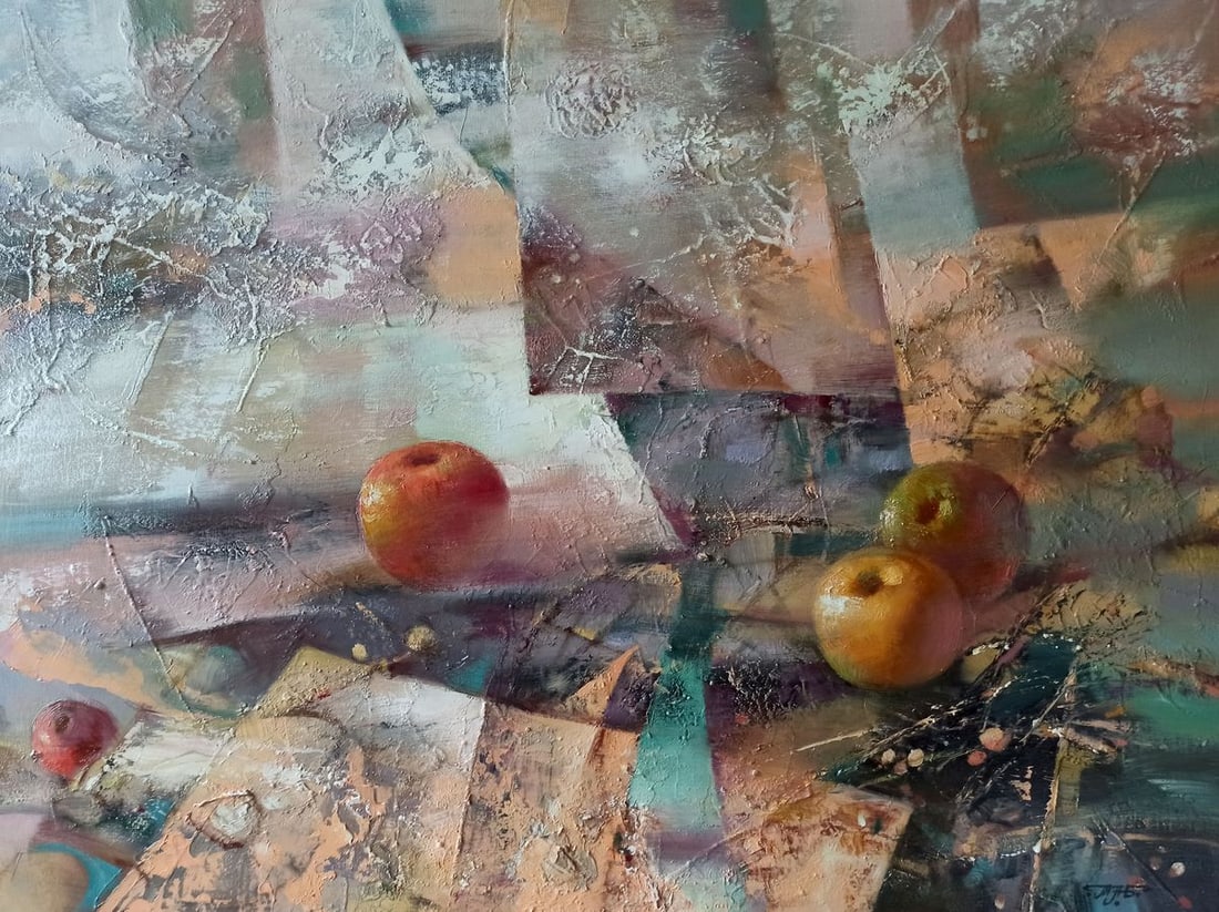 Abstract oil painting Apples Anatoly Borisovich Tarabanov: Title: Abstract oil painting Apples Anatoly Borisovich Tarabanov Description: NoTar 140 *** ABOUT THIS PAINTING *** * TITLE: "Apples" * ARTISTS: Anatoly Borisovich Tarabanov * SIZE: 60x80