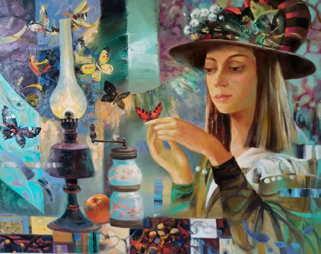 Abstract oil painting Moths Anatoly Borisovich Tarabanov: Title: Abstract oil painting Moths Anatoly Borisovich Tarabanov Description: NoTar 162 *** ABOUT THIS PAINTING *** * TITLE: "Moths" * ARTISTS: Anatoly Borisovich Tarabanov * SIZE: 70x90