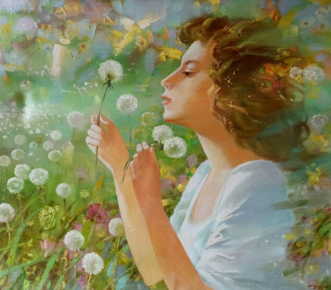 Abstract oil painting Dandelions Anatoly Borisovich Tarabanov: Title: Abstract oil painting Dandelions Anatoly Borisovich Tarabanov Description: NoTar 165 *** ABOUT THIS PAINTING *** * TITLE: "Dandelions" * ARTISTS: Anatoly Borisovich Tarabanov * SIZE: 65x75