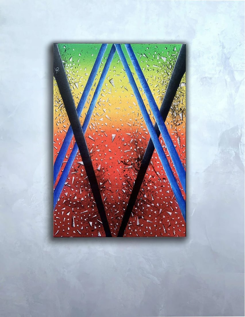 Abstract acrylic painting Shattered grayness Valeria Sign: Title: Abstract acrylic painting Shattered grayness Valeria Sign Description: NoSign 2 *** ABOUT THIS PAINTING *** * TITLE: "Shattered grayness" * ARTISTS: Valeria Sign * SIZE: 40x50 cm/'15.74x19.68