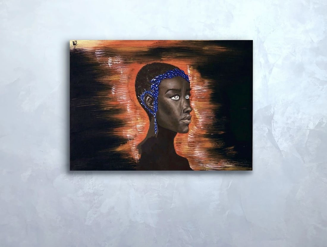 Abstract acrylic painting Yves Valeria Sign (1 of 4)