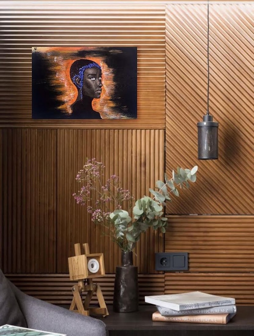 Abstract acrylic painting Yves Valeria Sign - 2