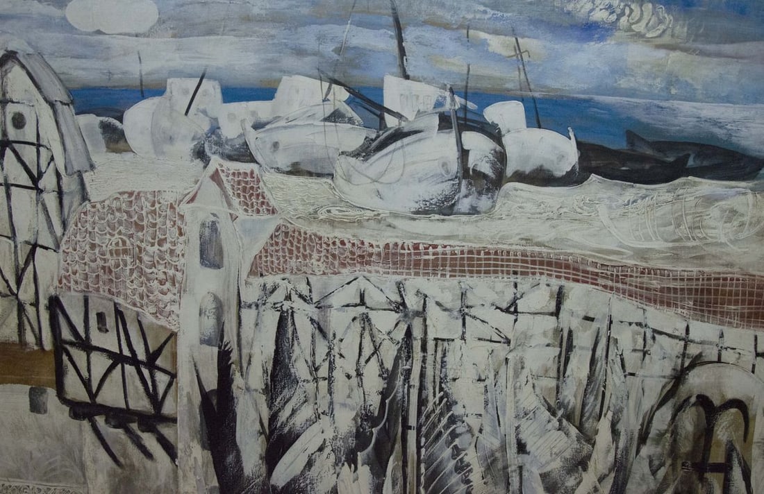 Abstract oil painting House by the shore Zebek Nelli Petrovna - 7