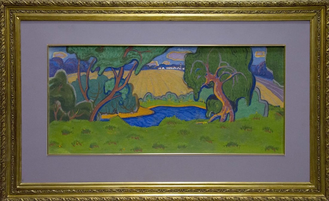 Oil painting Landscape Kolosovsky Georgy Sergeevich: Title: Oil painting Landscape Kolosovsky Georgy Sergeevich Description: NoVernd 208 *** ABOUT THIS PAINTING *** * TITLE: "Landscape" * ARTISTS: Kolosovsky Georgy Sergeevich * SIZE: 33x70