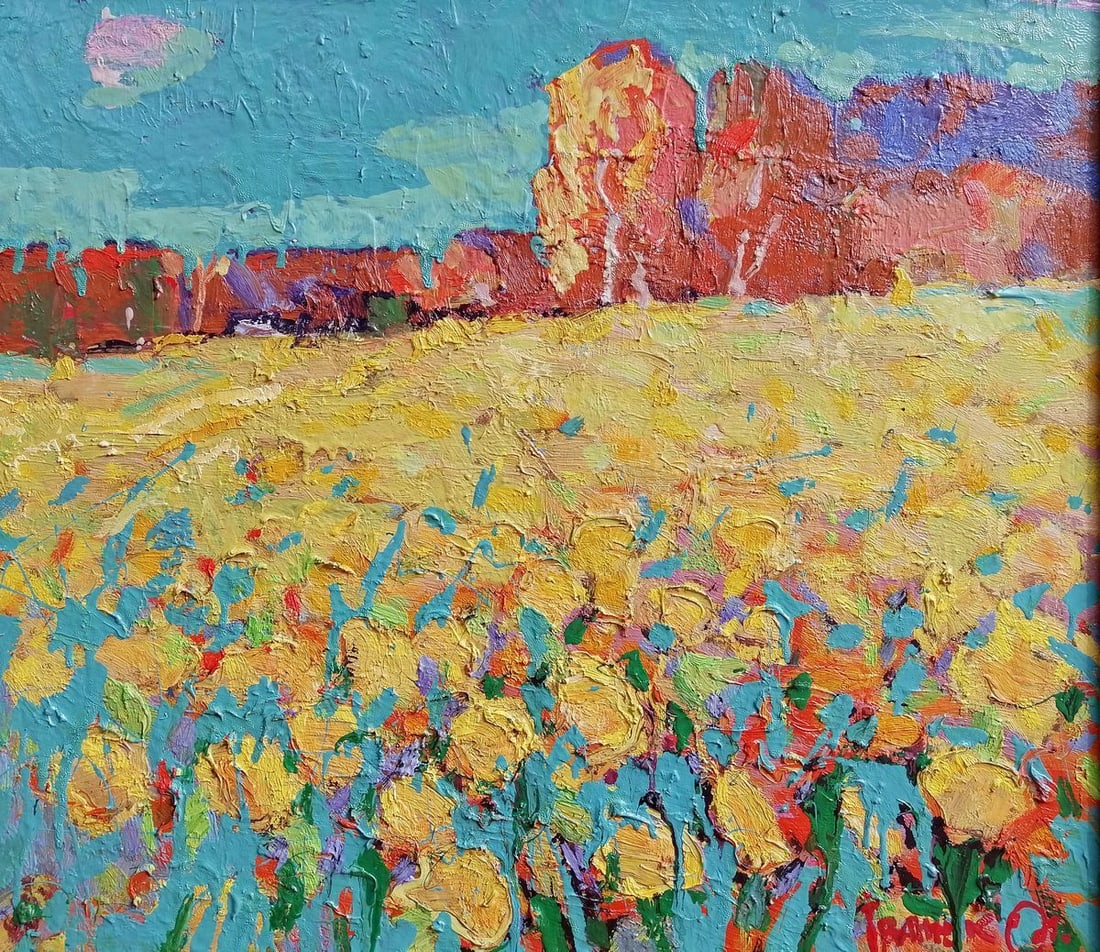 Oil painting Sunflower field Kalenyuk Alex (1 of 9)