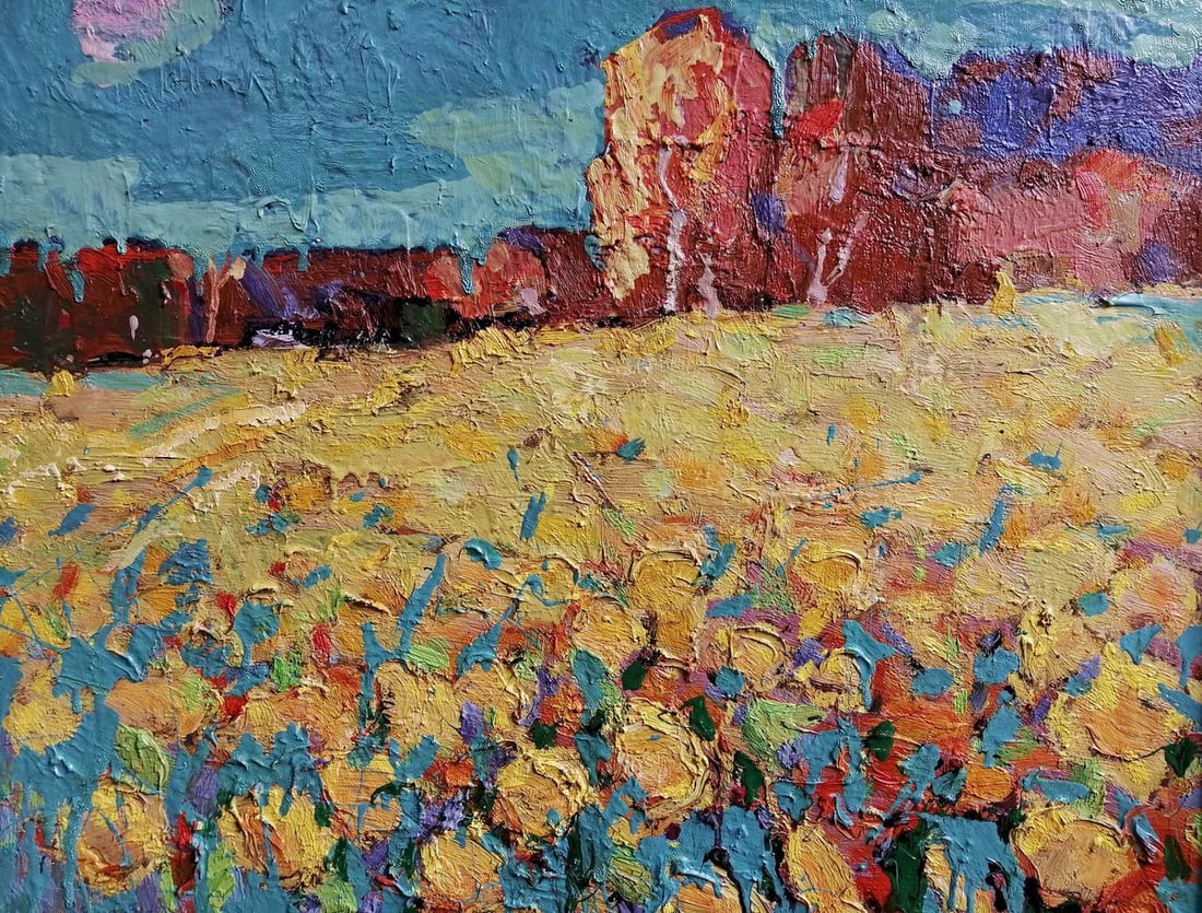 Oil painting Sunflower field Kalenyuk Alex - 2