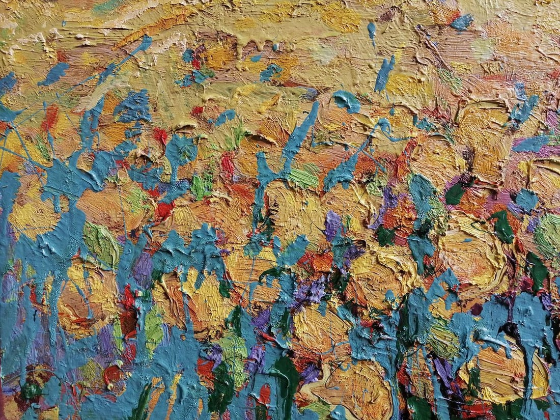 Oil painting Sunflower field Kalenyuk Alex - 5