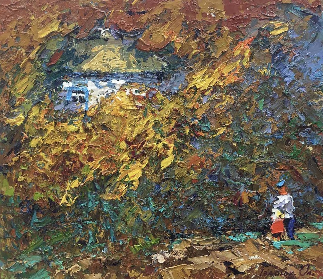 Oil painting Evening landscape Kalenyuk Alex: Title: Oil painting Evening landscape Kalenyuk Alex Description: NoKalen 228 *** ABOUT THIS PAINTING *** * TITLE: "Evening landscape" * ARTISTS: Kalenyuk Alex * SIZE: 35x40 cm/'13.77x15.74 inches' *