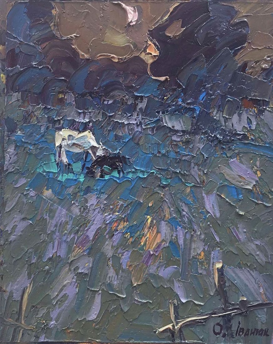 Oil painting Moonlit night Kalenyuk Alex: Title: Oil painting Moonlit night Kalenyuk Alex Description: NoKalen 230 *** ABOUT THIS PAINTING *** * TITLE: "Moonlit night" * ARTISTS: Kalenyuk Alex * SIZE: 25x20 cm/'9.84x7.87 inches' * MEDIUM: