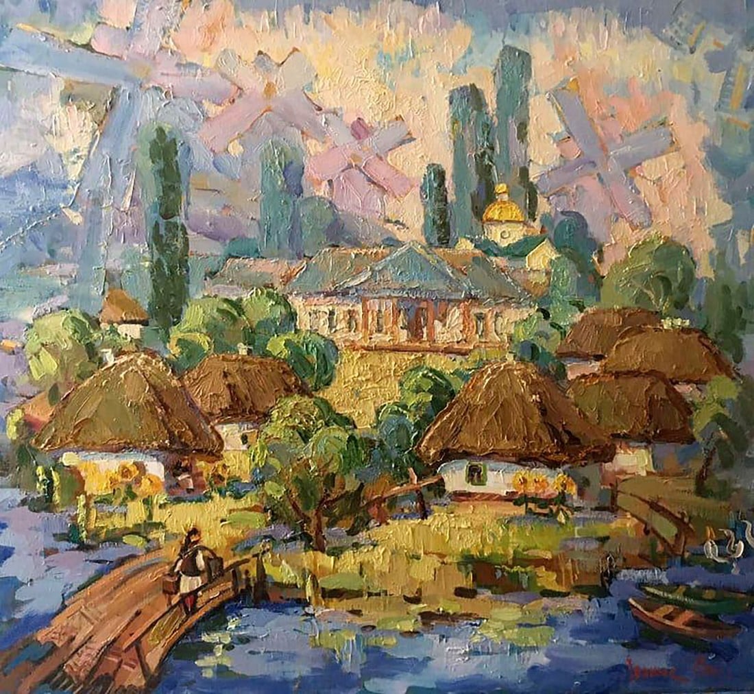 Oil painting Rural landscape Kalenyuk Oksana: Title: Oil painting Rural landscape Kalenyuk Oksana Description: NoKalen 258 *** ABOUT THIS PAINTING *** * TITLE: "Rural landscape" * ARTISTS: Kalenyuk Oksana * SIZE: 80x90 cm/'31.49x35.43 inches' *