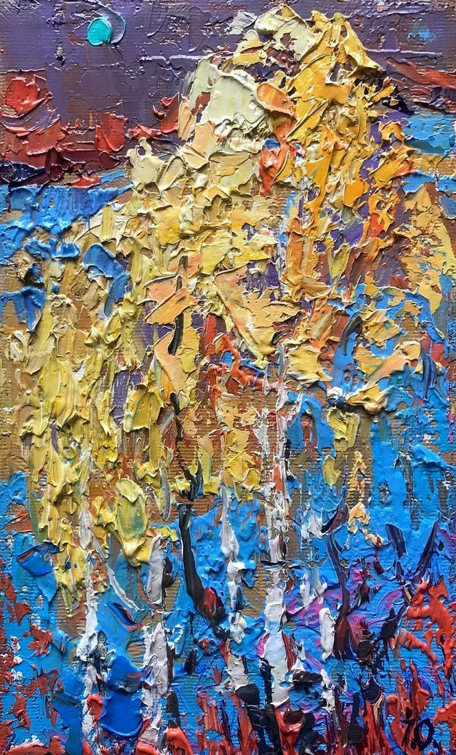 Oil painting Monthly night Kalenyuk Alex: Title: Oil painting Monthly night Kalenyuk Alex Description: NoKalen 547 *** ABOUT THIS PAINTING *** * TITLE: "Monthly night" * ARTISTS: Kalenyuk Alex * SIZE: 25x15 cm/'9.84x5.90 inches' * MEDIUM: