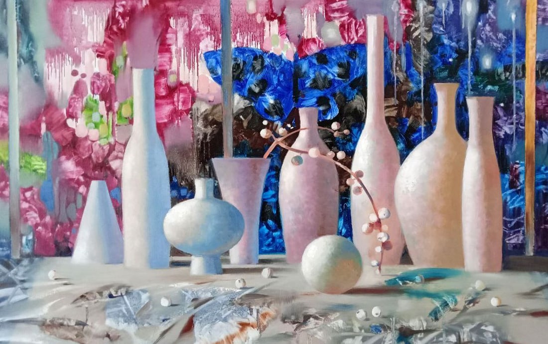 Abstract oil painting Still life Anatoly Borisovich Tarabanov: Title: Abstract oil painting Still life Anatoly Borisovich Tarabanov Description: NoTar 173 *** ABOUT THIS PAINTING *** * TITLE: "Still life" * ARTISTS: Anatoly Borisovich Tarabanov * SIZE: 60x95