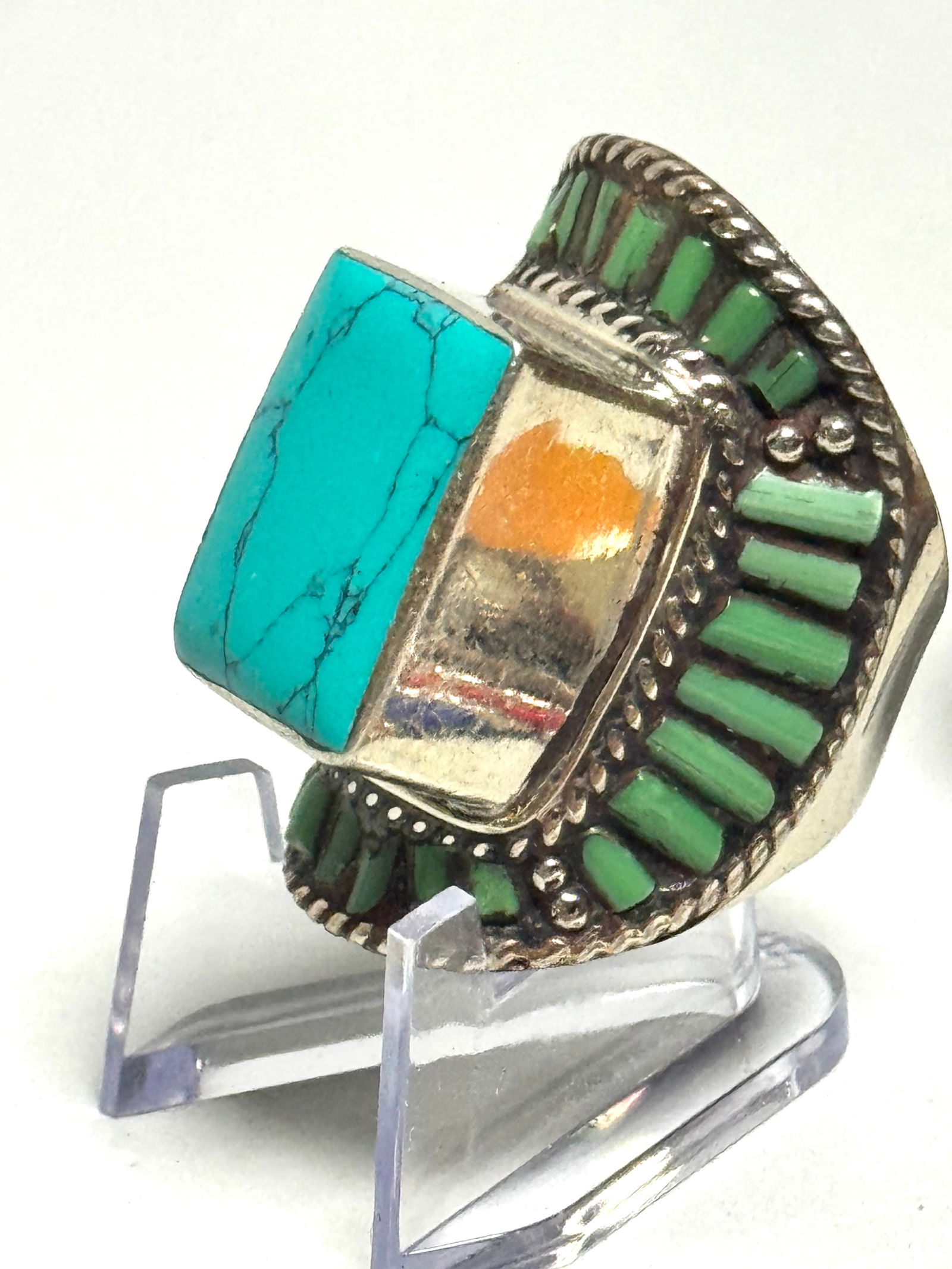 Authentic Navajo Jewelry Set - Three Rings & Bracelet - 7