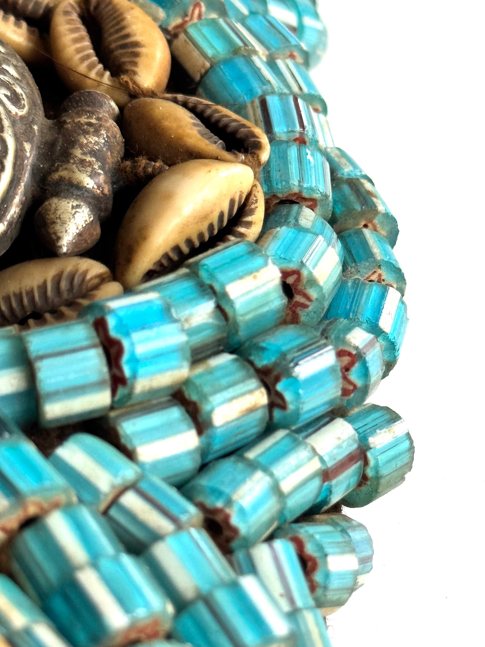 Antique Tibetan Perak Breastplate: Cornelian beads, Turquoise, Shells, gemstone, Kashmir, Jewelry - 11